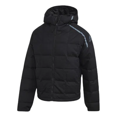 ADIDAS ORIGINALS Men's adidas Solid Color High Collar Long Sleeves With Down Feather Black Jacket