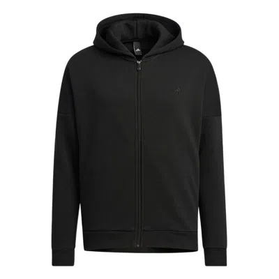 ADIDAS ORIGINALS Men's adidas Solid Color Logo Casual Zipper Cardigan Jacket Black