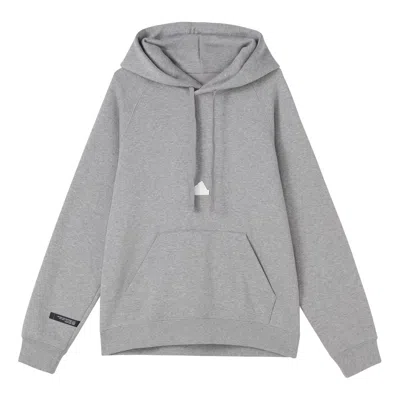 ADIDAS ORIGINALS Men's adidas Solid Color Logo Hooded Loose Long Sleeves Gray
