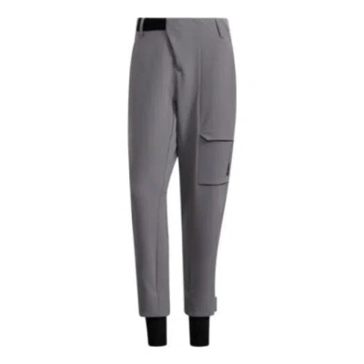 ADIDAS ORIGINALS Men's adidas Solid Color Logo Printing Elastic Waistband Sports Pants/Trousers/Joggers Gray