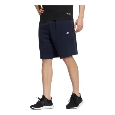 ADIDAS ORIGINALS Men's adidas Solid Color Logo Printing Lacing Straight Shorts Blue