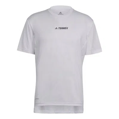 ADIDAS ORIGINALS Men's adidas Solid Color Logo Round Neck Pullover Short Sleeve White T-Shirt