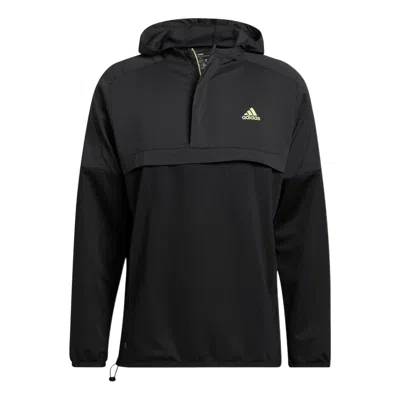 ADIDAS ORIGINALS Men's adidas Sport Anorak Logo Printing Zipper Pullover Hooded Jacket Black