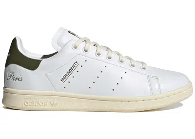 ADIDAS ORIGINALS MEN'S ADIDAS STAN SMITH HIGHSNOBIETY NOT IN PARIS WHITE SNEAKERS IN CLOUD WHITE/CREAM WHITE