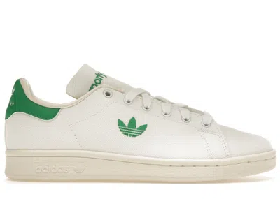 ADIDAS ORIGINALS MEN'S ADIDAS STAN SMITH SPORTY & RICH SNEAKERS IN OFF IN WHITE/GREEN/OFF WHITE