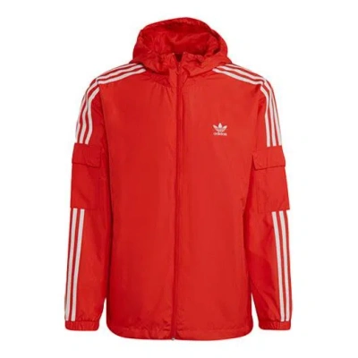 ADIDAS ORIGINALS Men's adidas Stripe Casual Sports Long Sleeves Jacket Bright Pink Red Fluorescence