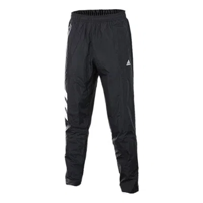 ADIDAS ORIGINALS Men's adidas Stripe Color Block Logo Printing Bundle Feet Sports Pants/Trousers/Joggers Autumn Black