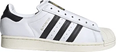 ADIDAS ORIGINALS MEN'S ADIDAS SUPERSTAR LACELESS WHITE BLACK SNEAKERS IN CLOUD WHITE/CORE BLACK