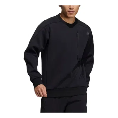 ADIDAS ORIGINALS Men's adidas Th Top Dk Sweat Zipper Pocket Loose Sports Pullover Black