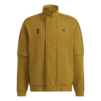 ADIDAS ORIGINALS Men's adidas Wj Kn Mid Martial Arts Series Logo Sports Jacket Earthy Yellow