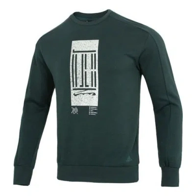 ADIDAS ORIGINALS Men's adidas Wj Logo Swt Round Neck Pullover Alphabet Athleisure Casual Sports Green
