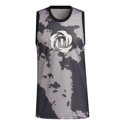 ADIDAS ORIGINALS Men's adidas x Ross Crossover Logo Pattern Printing Basketball Sports Black Vest