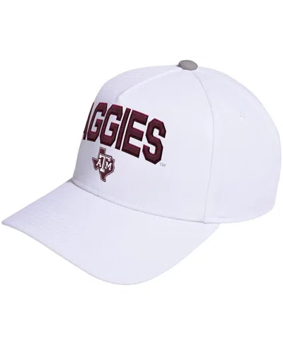 ADIDAS ORIGINALS MEN'S AND WOMEN'S WHITE TEXAS A M AGGIES LOCKER ROOM A-FRAME ADJUSTABLE HAT