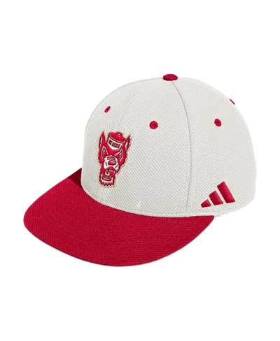 ADIDAS ORIGINALS MEN'S CREAM NC STATE WOLFPACK ON-FIELD FITTED BASEBALL HAT
