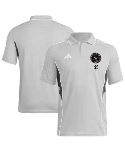 ADIDAS ORIGINALS MEN'S SILVER INTER MIAMI CF 2025 TRAINING POLO SHIRT