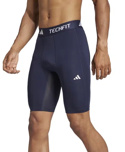 ADIDAS ORIGINALS MEN'S TECH-FIT LOGO COMPRESSION SHORTS