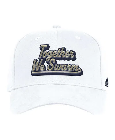 ADIDAS ORIGINALS MEN'S WHITE GEORGIA TECH YELLOW JACKETS CHANT FLEX HAT