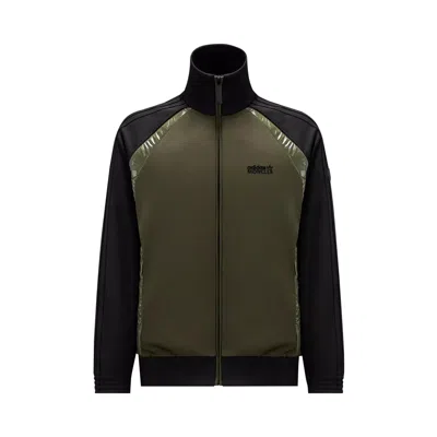 ADIDAS ORIGINALS MONCLER X ADIDAS ACETATE ZIP UP SWEATSHIRT 'BLACK/GREEN'