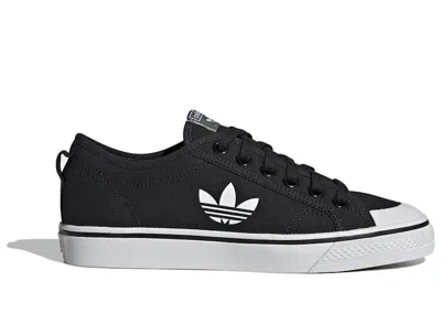 ADIDAS ORIGINALS NIZZA TREFOIL (WOMEN'S) SNEAKERS IN CORE BLACK/ CLOUD WHITE/ CRYSTAL WHITE