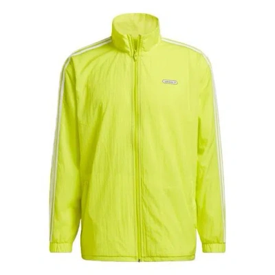 ADIDAS ORIGINALS adidas originals Reverse Tt Casual Sports Reversible Stand Collar Zipper Jacket Yellow Green