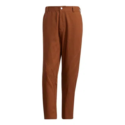 ADIDAS ORIGINALS adidas originals Ryv Wv Pant Logo Solid Color Straight Sports Pants Brown