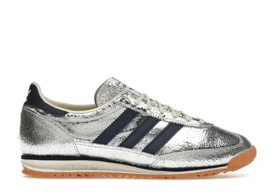 ADIDAS ORIGINALS SL 72 OG (WOMEN'S) SNEAKERS IN SILVER METALLIC/COLLEGIATE NAVY BLUE/OFF WHITE