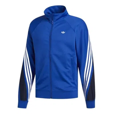 ADIDAS ORIGINALS adidas originals Solid Color Logo Stand Collar Athleisure Casual Sports Jacket Blue