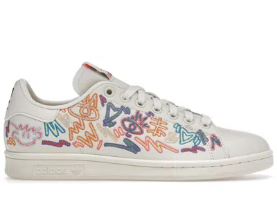 ADIDAS ORIGINALS STAN SMITH KRIS ANDREW SMALLS PRIDE COLLECTION SNEAKERS IN CREAM /CREAM IN WHITE/CREAM WHITE