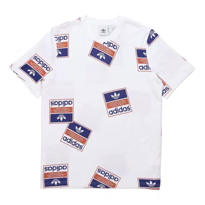 ADIDAS ORIGINALS adidas originals Stckerbomb Tee Round Neck Short Sleeve White
