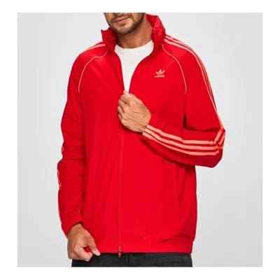 ADIDAS ORIGINALS adidas originals Stripe Loose hooded Windbreaker Jacket Red