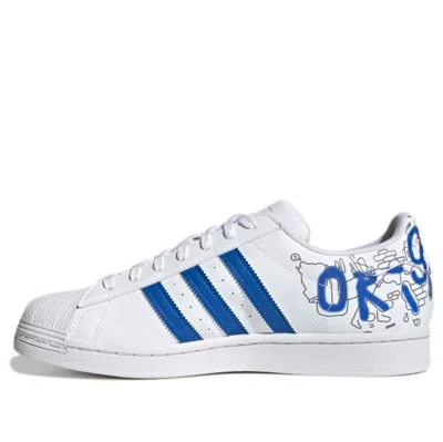 ADIDAS ORIGINALS adidas originals Superstar Cozy Wear-Resistant Casual Skate Shoes White Blue Unisex 'White Blue'