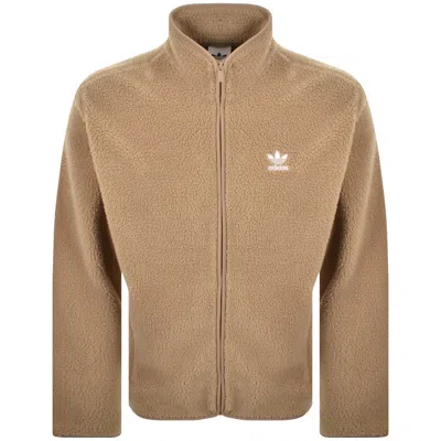 ADIDAS ORIGINALS ADIDAS ORIGINALS TEDDY FLEECE JACKET BROWN