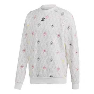 ADIDAS ORIGINALS adidas originals Version Logo Printing Casual Sports Round Neck Pullover Long Sleeves White