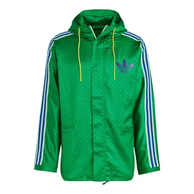 ADIDAS ORIGINALS adidas originals Windbreaker Logo Printing Hooded Drawstring Sports Jacket 'Green'