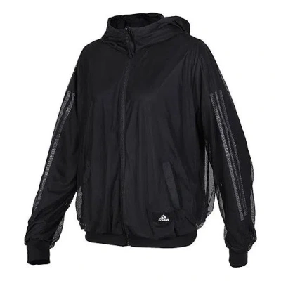 ADIDAS ORIGINALS (WMNS) adidas Casual Hooded Sportswear Windbreaker Jacket Black