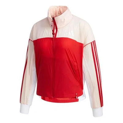 ADIDAS ORIGINALS (WMNS) adidas CVA WB Colorblock Sports Jacket Red Pink Splicing