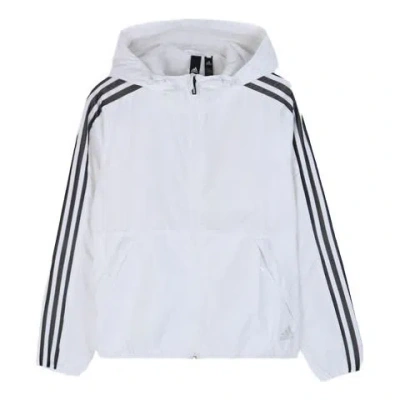 ADIDAS ORIGINALS (WMNS) adidas Plaid Applique Windtight Hooded Jacket Coat White