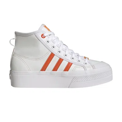 ADIDAS ORIGINALS WMNS NIZZA PLATFORM MID VEGAN 'WHITE BLISS ORANGE'
