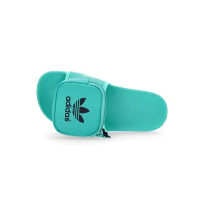 ADIDAS ORIGINALS WOMEN'S SLIPPERS POUCHYLETTE W HIRE GREEN/HIRE GREEN/CORE BLACK