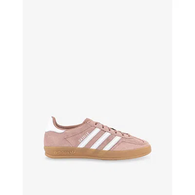 ADIDAS ORIGINALS WOMENS WARM CLAY WHITE GUM GAZELLE INDOOR SUEDE TRAINERS EUR 39.5 / 6.5 UK