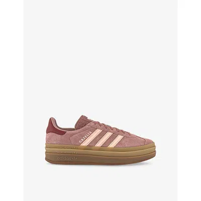 ADIDAS ORIGINALS WOMENS WARM CLAY CLEAR ORANGE P GAZELLE BOLD SUEDE LOW-TOP TRAINERS EUR 41.5 / 8.5 UK