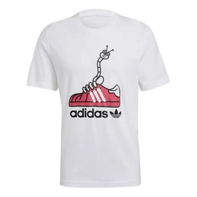 ADIDAS ORIGINALS adidas originals Worm Tee Funny Printing Sports Short Sleeve White