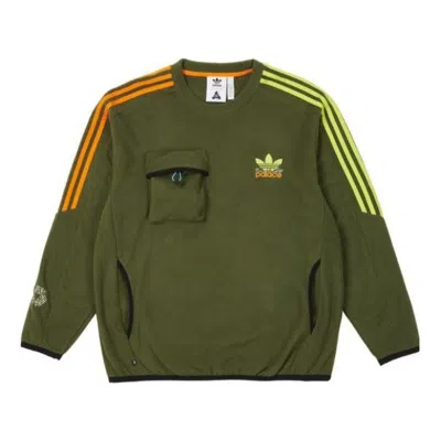 ADIDAS ORIGINALS adidas originals x PALACE Crossover Stripe Logo Round Neck Pullover Long Sleeves Green