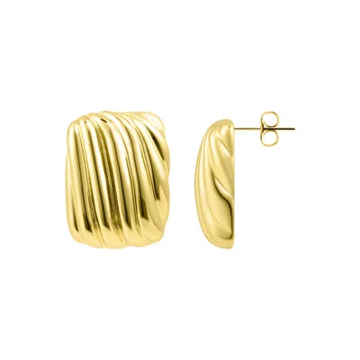 ADORNIA 14K GOLD PLATED RECTANGLE WAVY EARRINGS