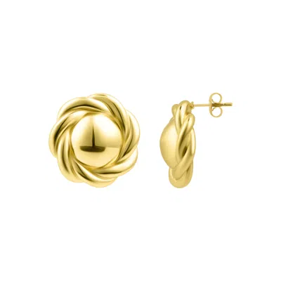 ADORNIA 14K GOLD PLATED ROUND ROPE STUD EARRINGS