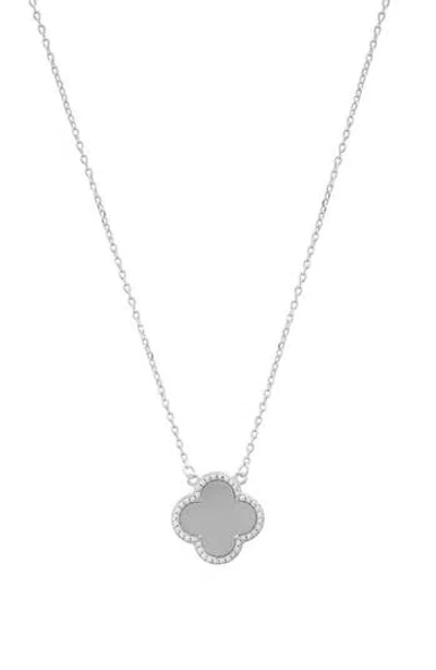 ADORNIA ADORNIA CRYSTAL HALO CLOVER PENDANT NECKLACE