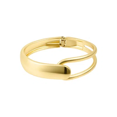 ADORNIA GOLD PLATED OVERLAPPING OPEN CUFF