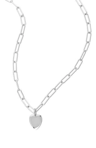 ADORNIA ADORNIA PAPERCLIP HEART PENDANT NECKLACE
