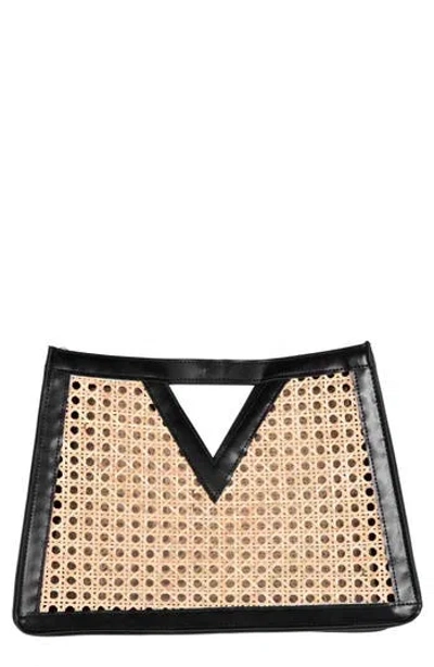 ADORNIA ADORNIA RATTAN FRAME CLUTCH