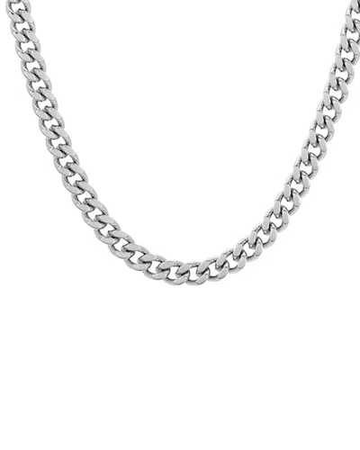 ADORNIA ADORNIA RHODIUM PLATED CUBAN CHAIN NECKLACE